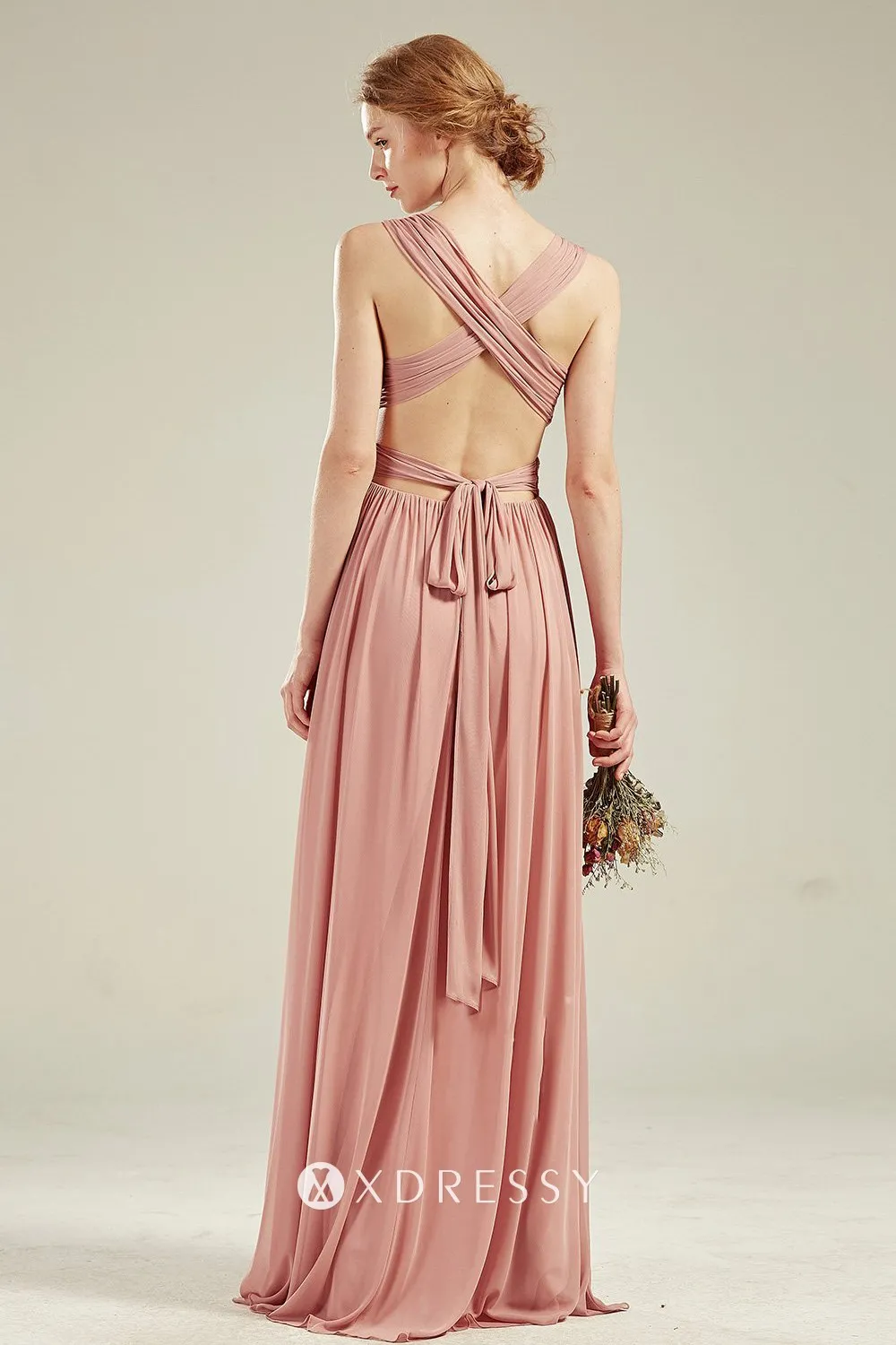 ope back bridesmaid dress