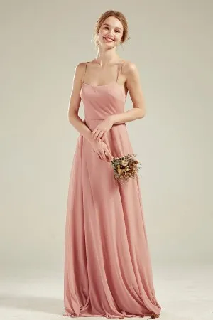 Empire Bridesmaid Gown with Spaghetti Strap Vintage Mauve Plus Size