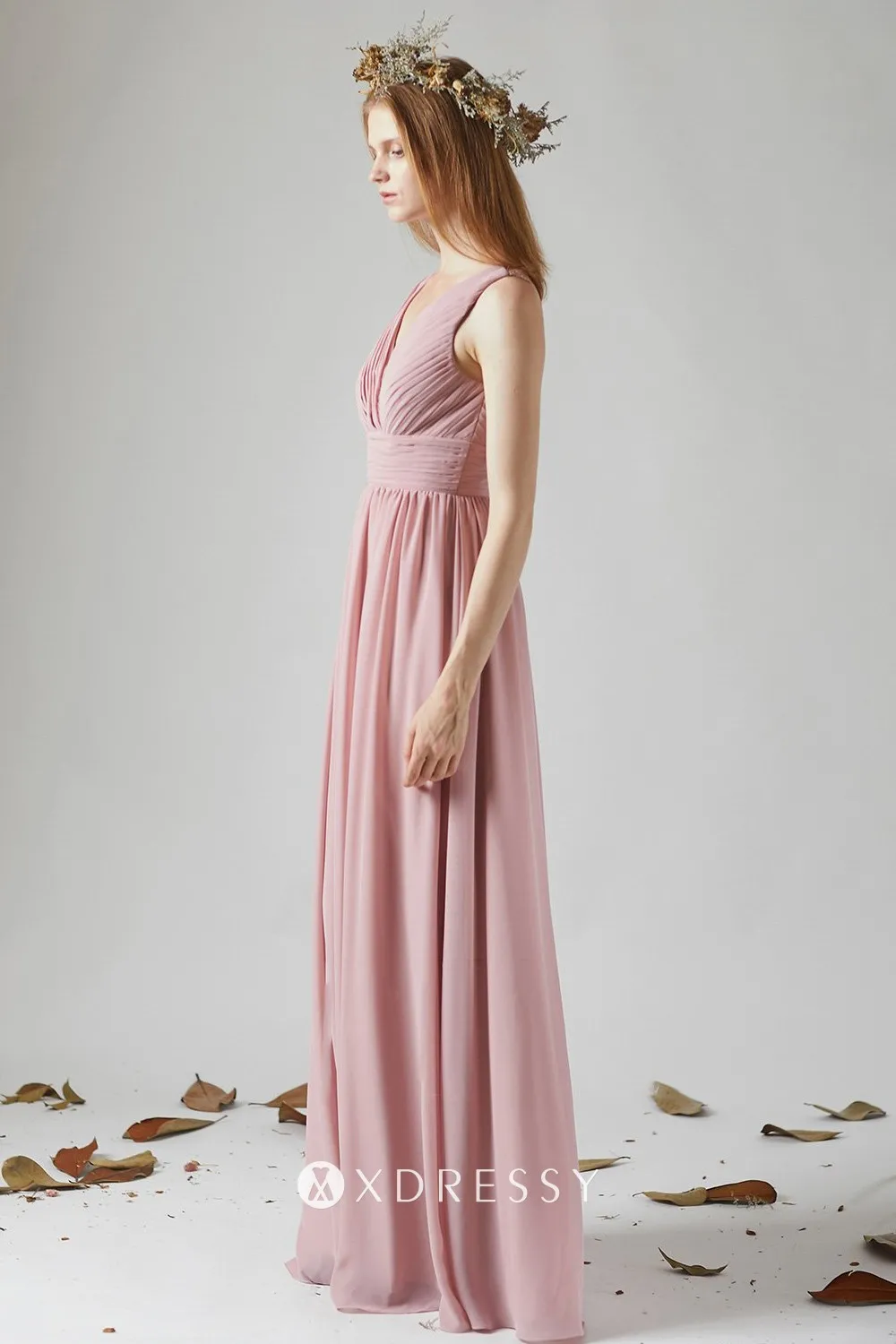 long chiffon bridesmaid dress