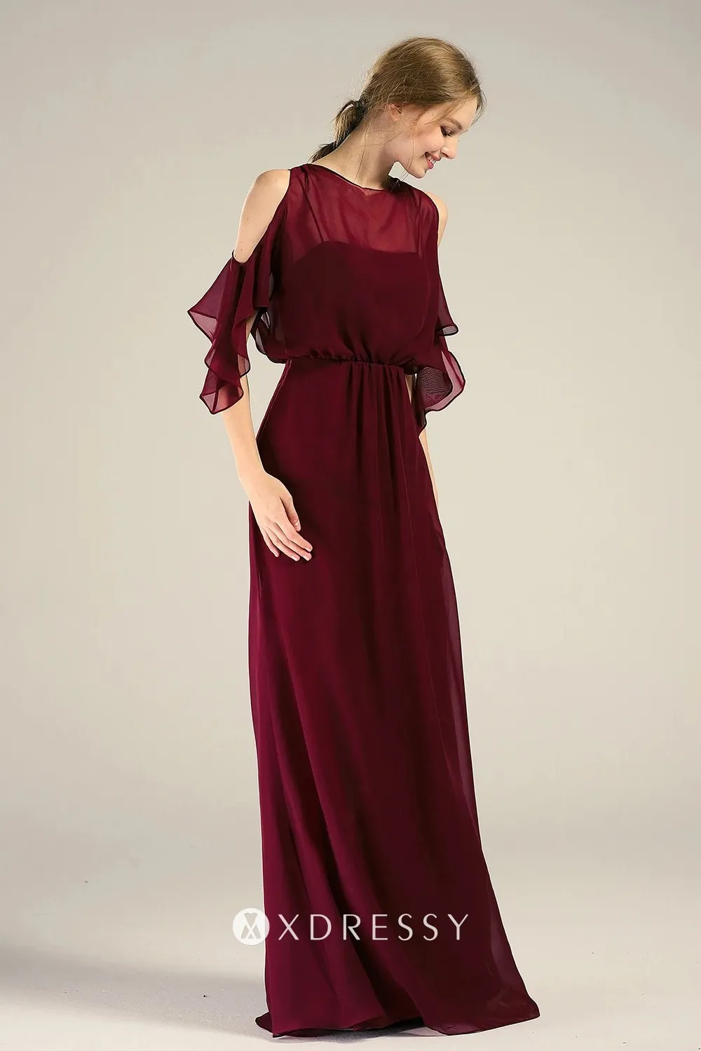 sheer chiffon sleeve bridesmaid dress sheer chiffon sleeve bridesmaid dress