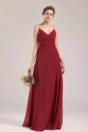 blood red spaghetti bridesmaid dress