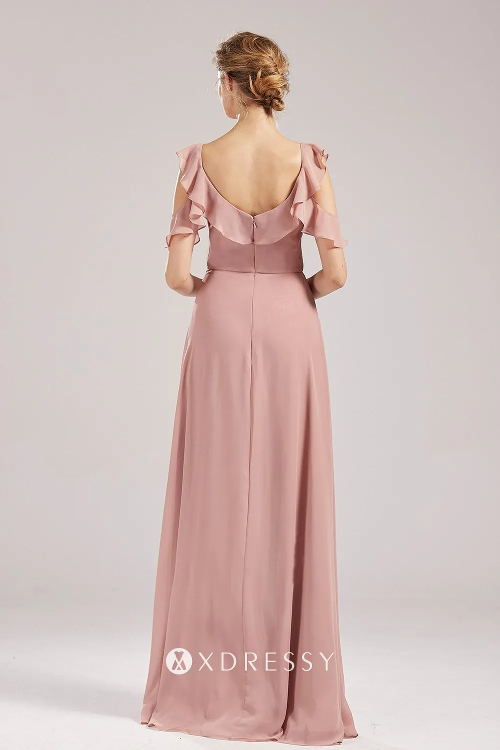 V back bridesmaid dress