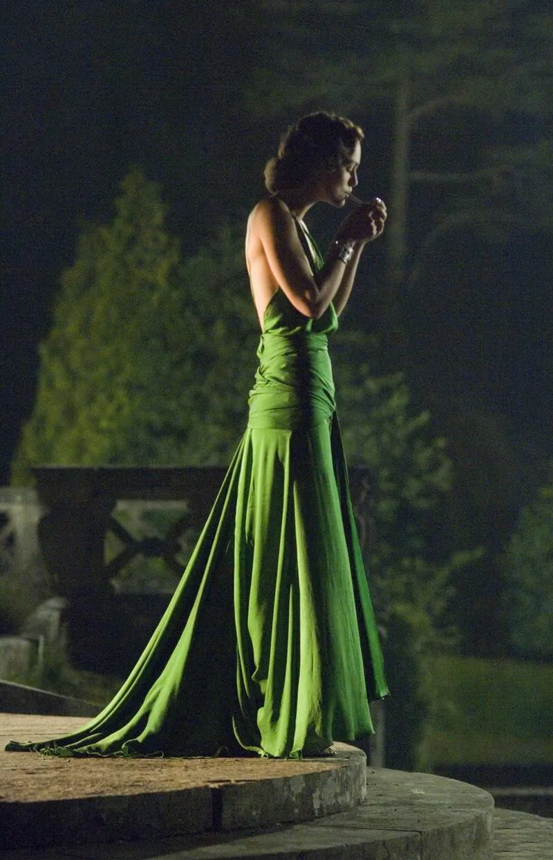 Keira Knightley green long dress in Atonement