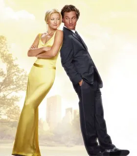 Kate Hudson yellow satin V neck long formal dress
