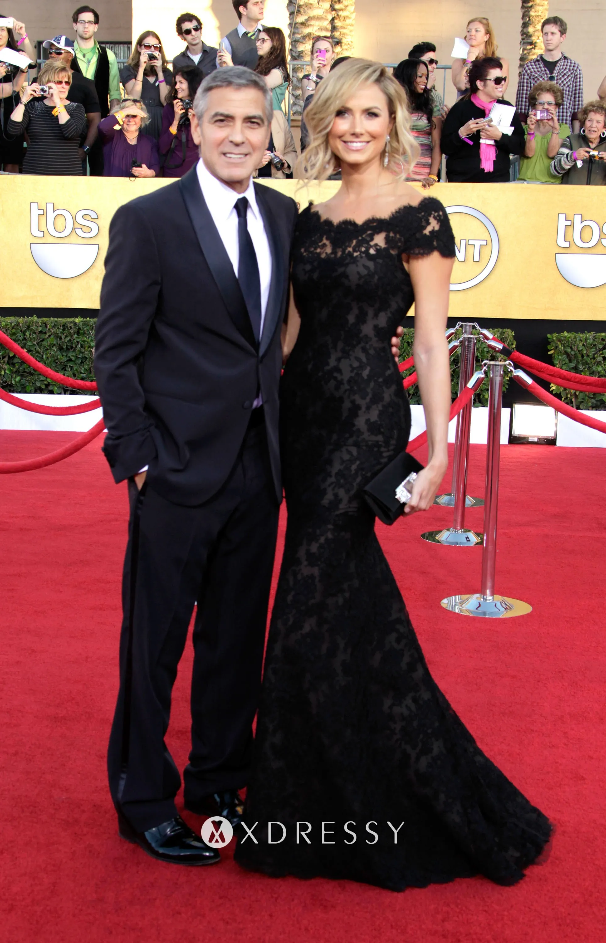 Stacy Keibler Black Lace Mother of the Bride Dress - Xdressy