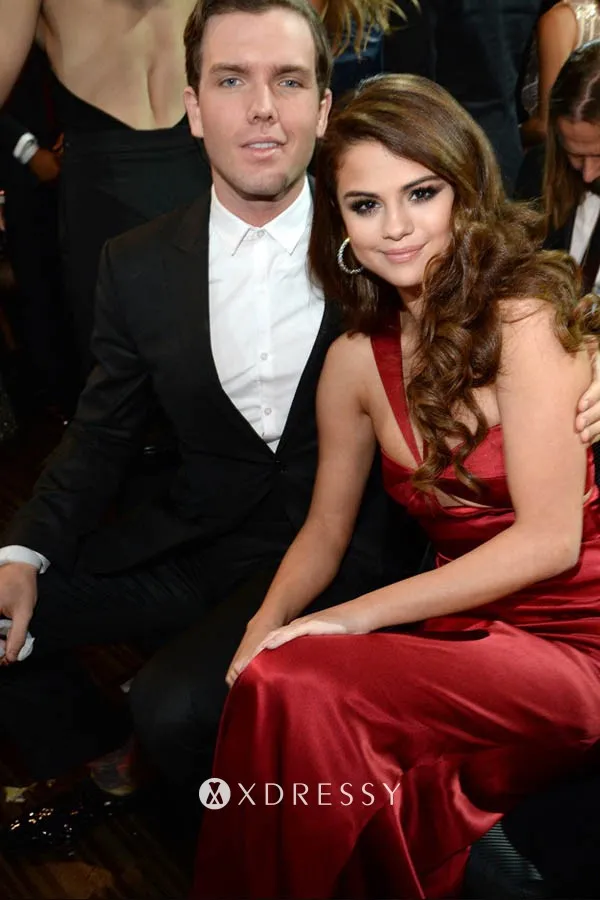 Selena Gomez red celebrity prom dress