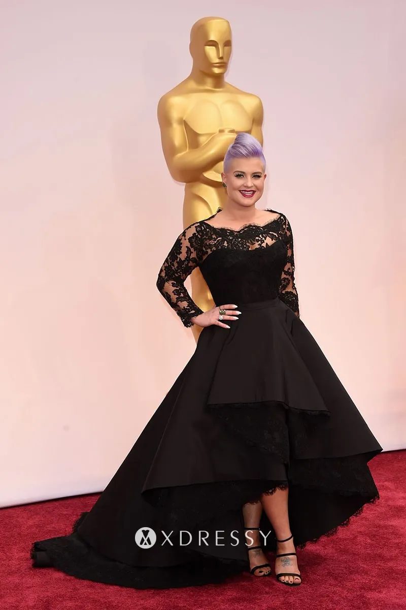 Kelly Osbourne black lace and satin red carpet mother of the bride gown Kelly Osbourne black lace and satin red carpet mother of the bride gown