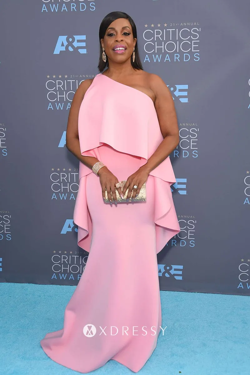 Niecy Nash pink one shoulder red carpet dress at Critics Choice Awards 2016 Niecy Nash pink one shoulder red carpet dress at Critics Choice Awards 2016