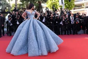 Aishwarya Rai Bachchan luxury blue ball gown red carpet dress at Cannes Film Festival 2017