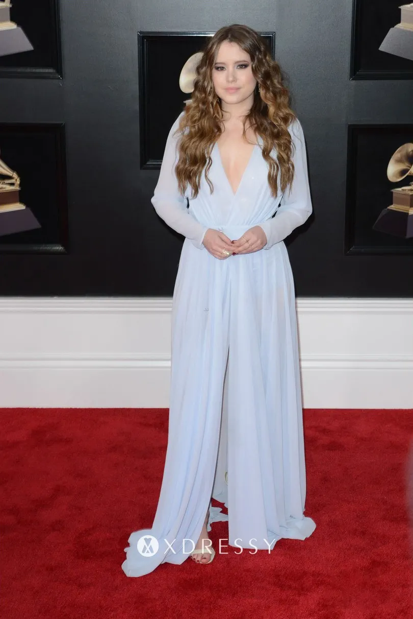 Taylor Spreitler in a sexy sheer lavender chiffon evening dress Taylor Spreitler in a sexy sheer lavender chiffon evening dress