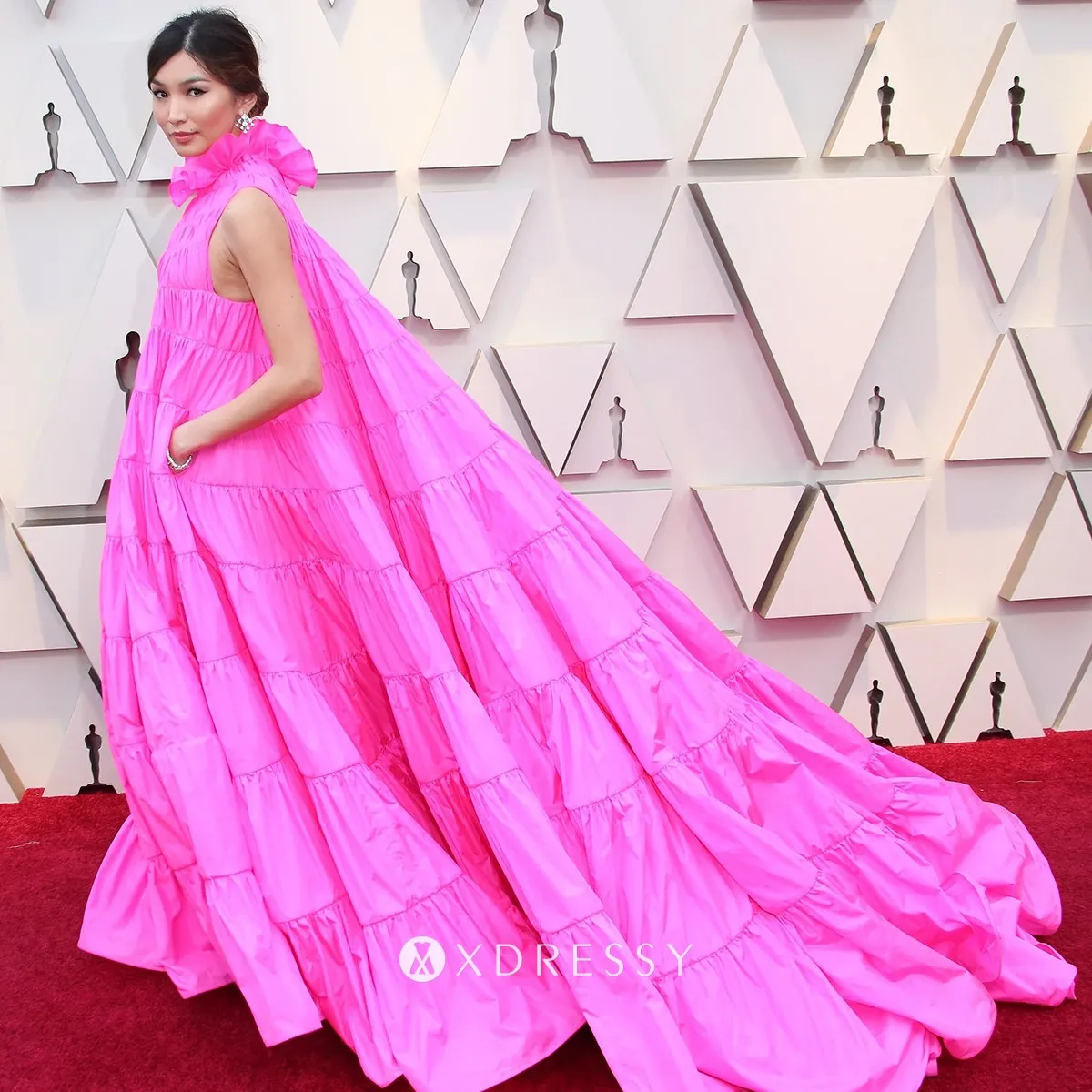 Gemma Chan fuchsia red carpet ball gown Gemma Chan fuchsia red carpet ball gown