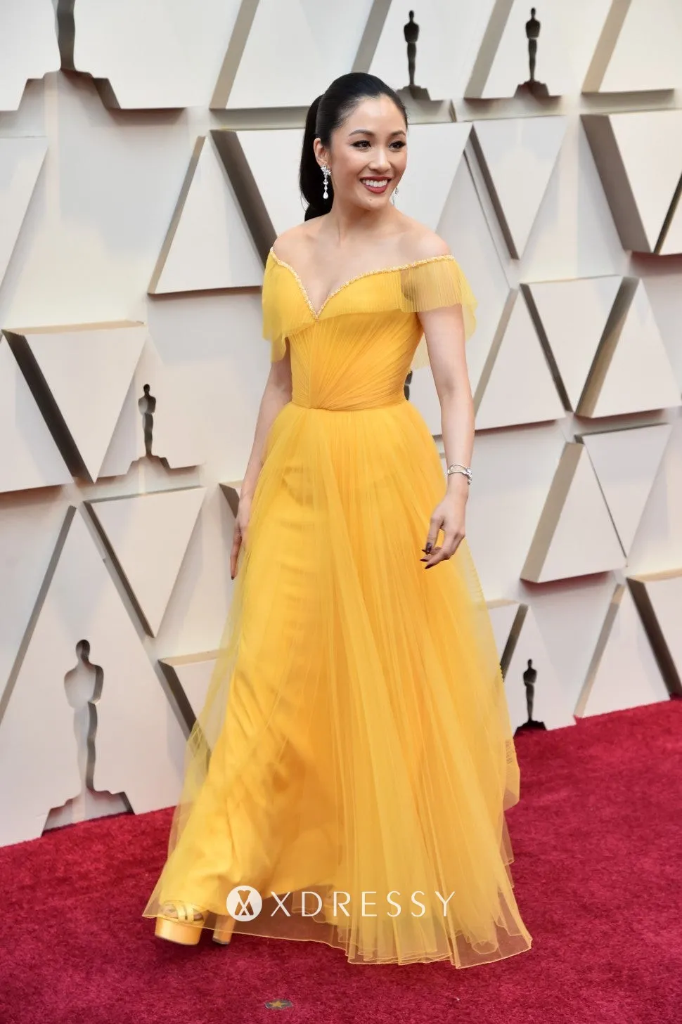 off the shoulder marigold satin and tulle dress off the shoulder marigold satin and tulle dress