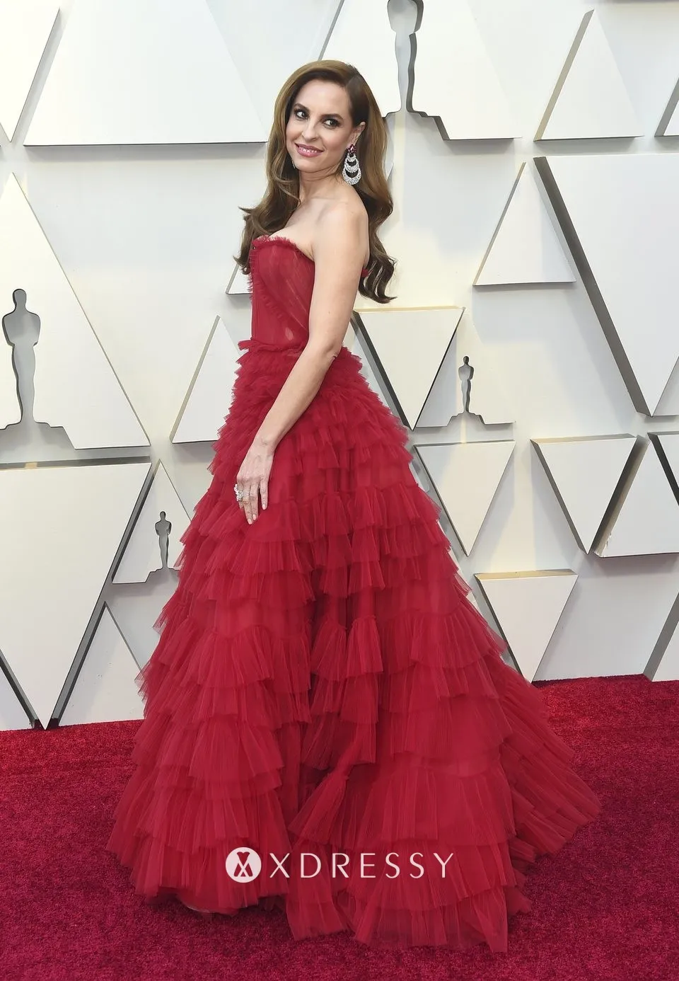 dark red tulle dress
