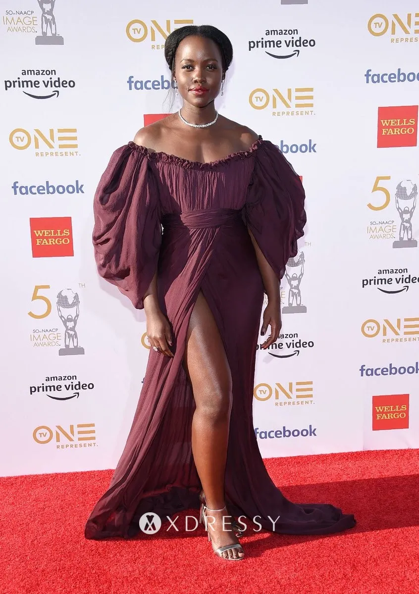 Lupita Nyong'o Off-the-shoulder Slit 