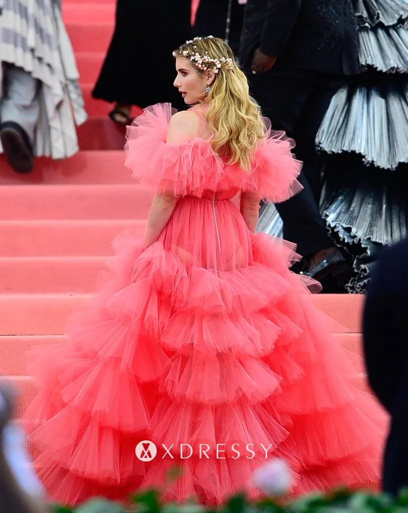 ruffled tiered pink tulle red carpet prom dress ruffled tiered pink tulle red carpet prom dress