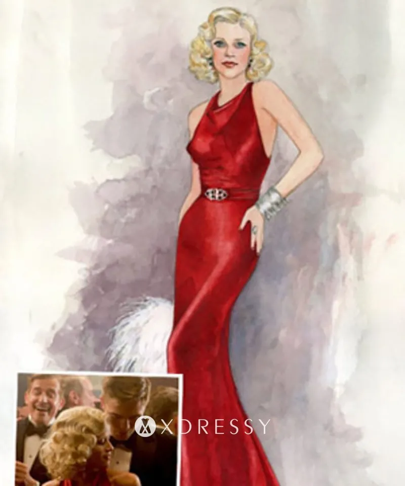 Reese Witherspoon ruby satin sleeveless long evening formal dress in the movie Water For Elephants Reese Witherspoon ruby satin sleeveless long evening formal dress in the movie Water For Elephants