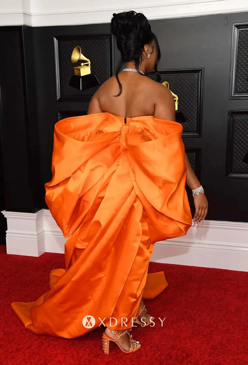 Megan Thee Stallion unique pick up skirt prom dress
