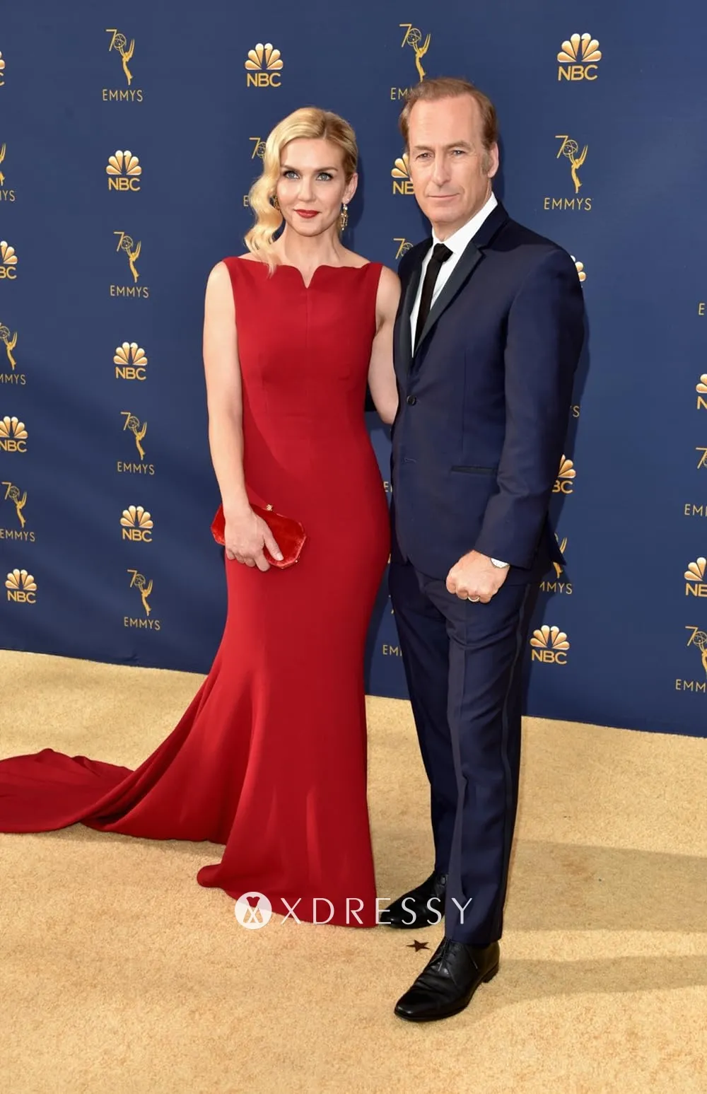 Rhea Seehorn 2018 Emmys red mermaid evening formal dress Rhea Seehorn 2018 Emmys red mermaid evening formal dress