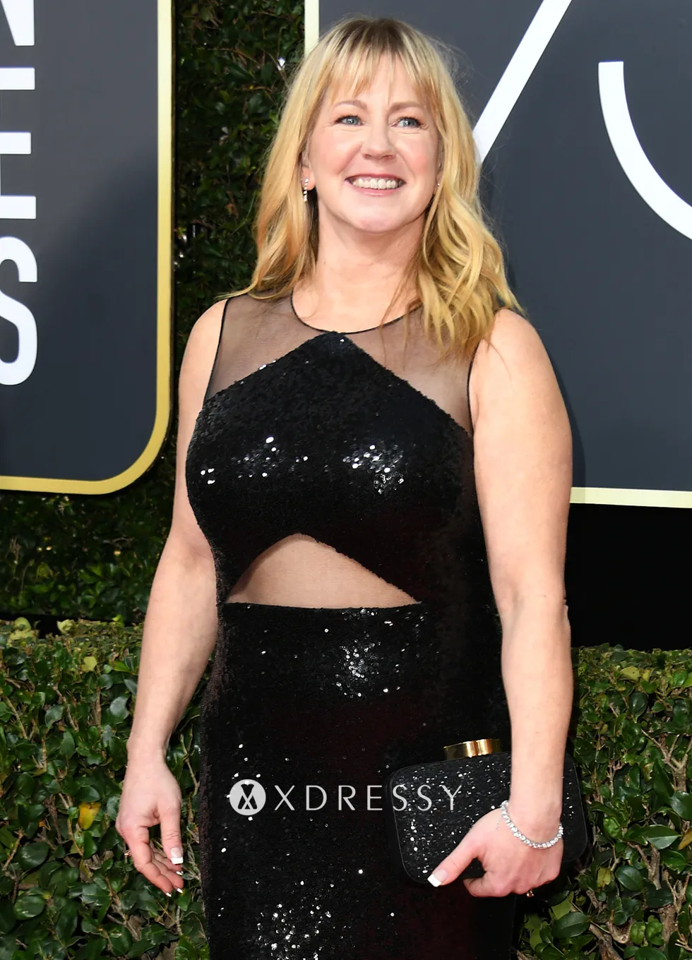 Tonya Harding black sequin illusion cut out prom dress Tonya Harding black sequin illusion cut out prom dress