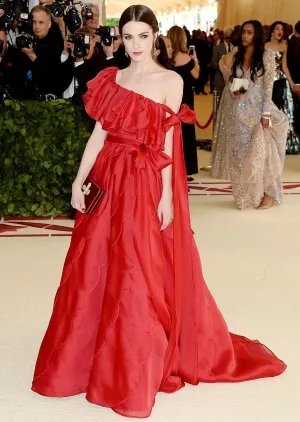 Bee Shaffer 2018 Met Gala red ruffled scalloped prom gown