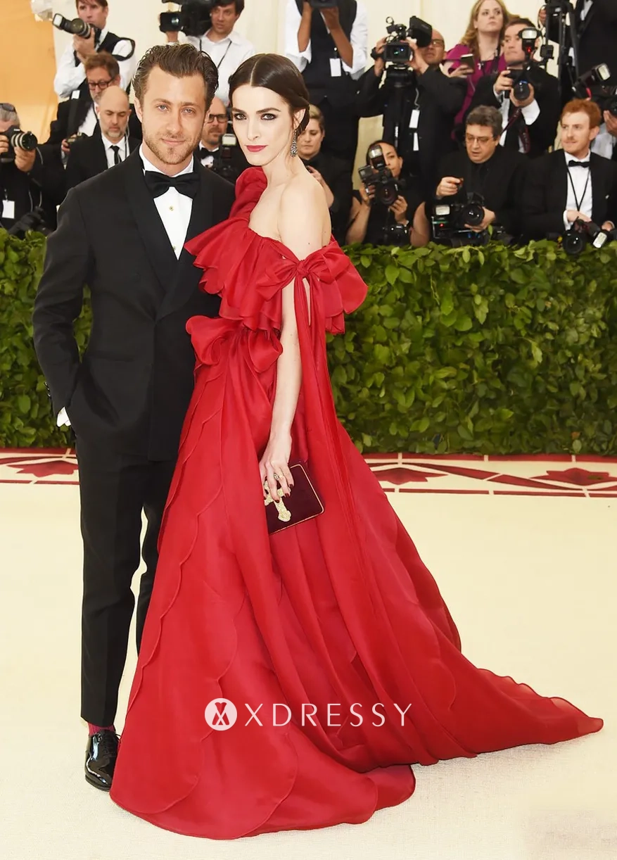 Bee Shaffer red ruffled gown at 2018 Met Gala Bee Shaffer red ruffled gown at 2018 Met Gala