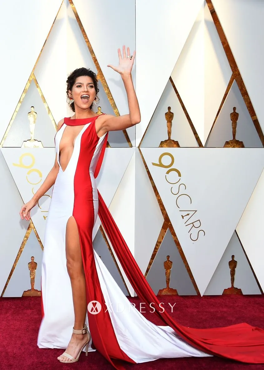 Blanca Blanco white and red gown on the red carpet