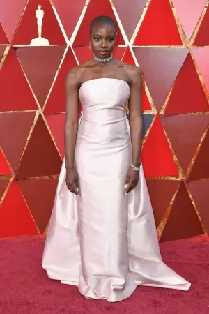 Danai Gurira pale pink evening dress at the 2018 scars