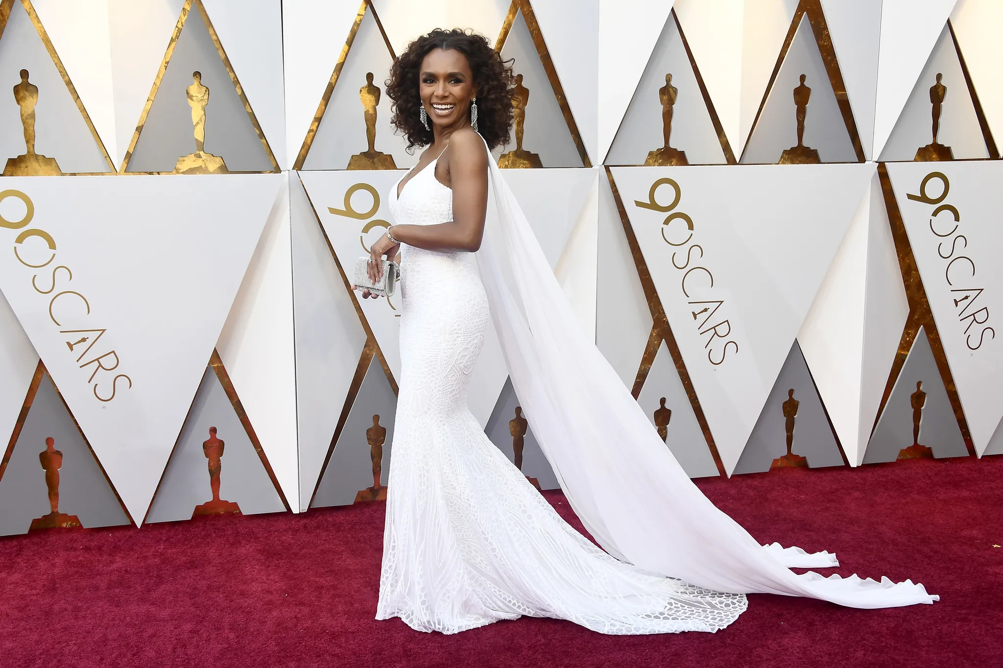 Janet Mock white lace evening dress with long sash Janet Mock white lace evening dress with long sash