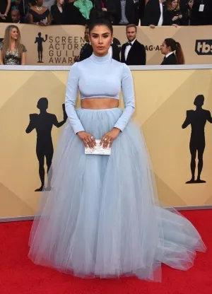 Diane Guerrero ice blue two piece gown 2018 SAG