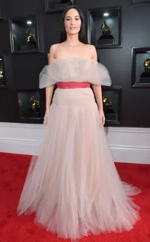 Kacey Musgraves 2019 Grammys pale pink tulle formal dress