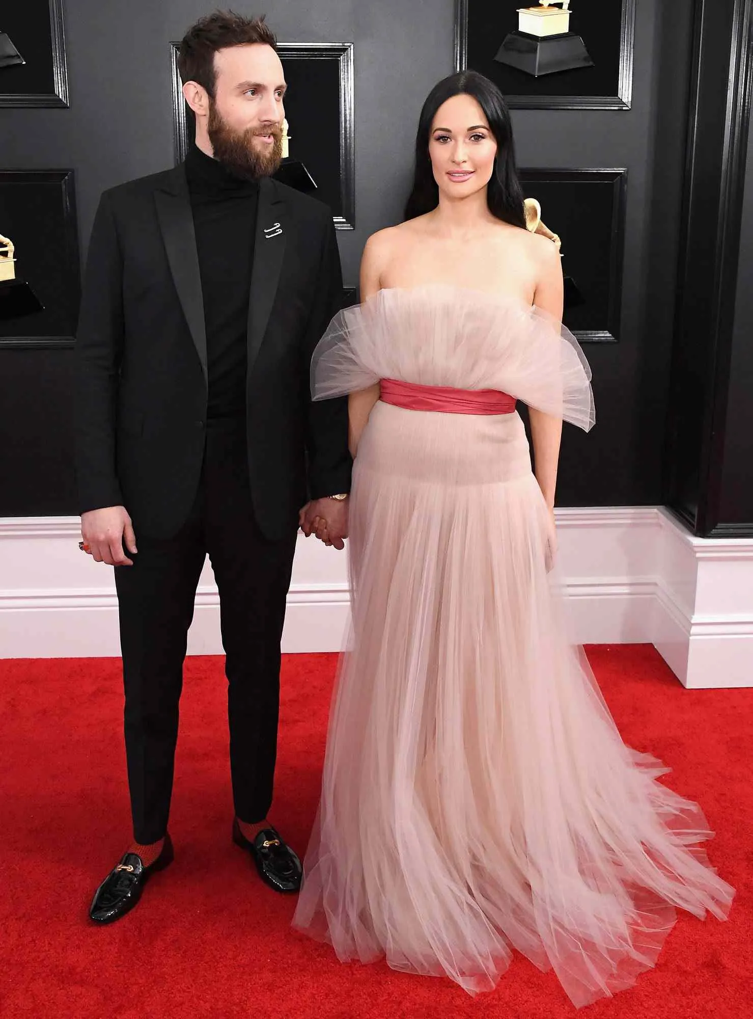 Kacey Musgraves pale pink tulle fanned top dress Kacey Musgraves pale pink tulle fanned top dress