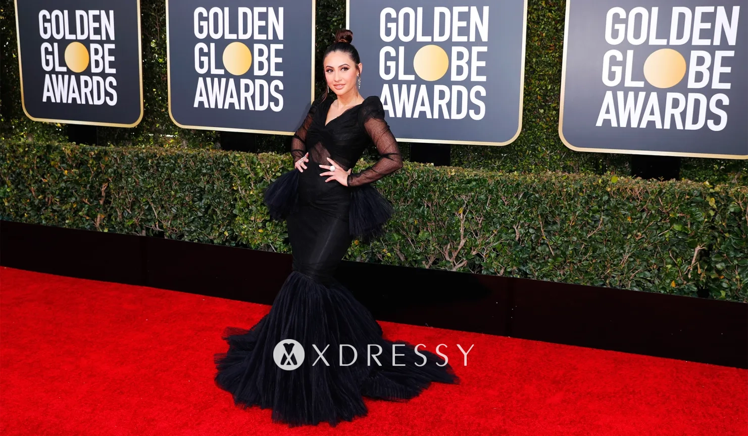 Francia Raisa black long sleeve formal dress on the red carpet Francia Raisa black long sleeve formal dress on the red carpet