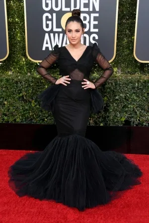 Francia Raisa black mermaid dress 2019 Golden Globes