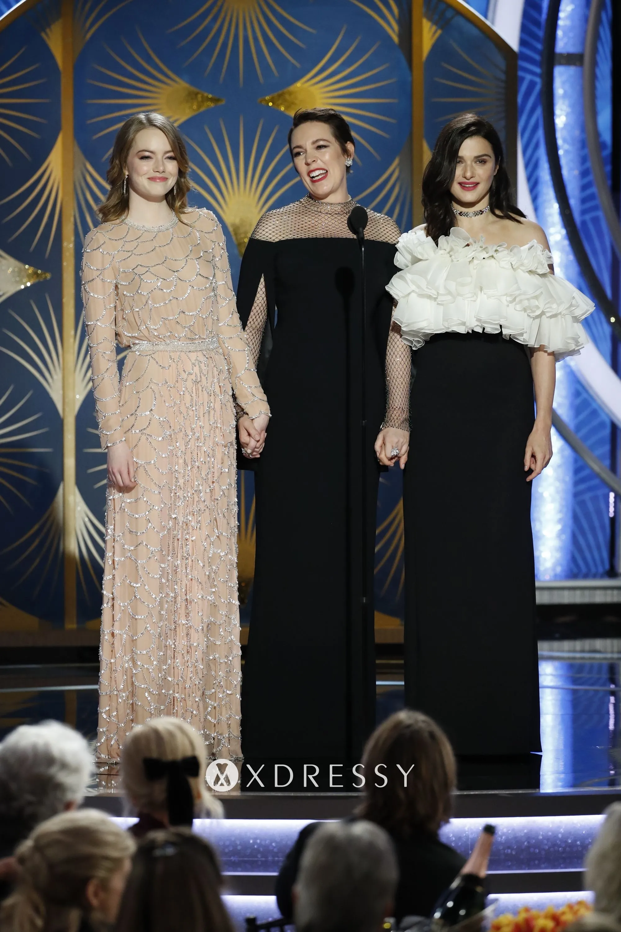 Rachel Weisz black white ruffled formal gown Rachel Weisz black white ruffled formal gown