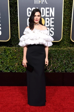 Rachel Weisz ruffled formal gown 2019 Golden Globes