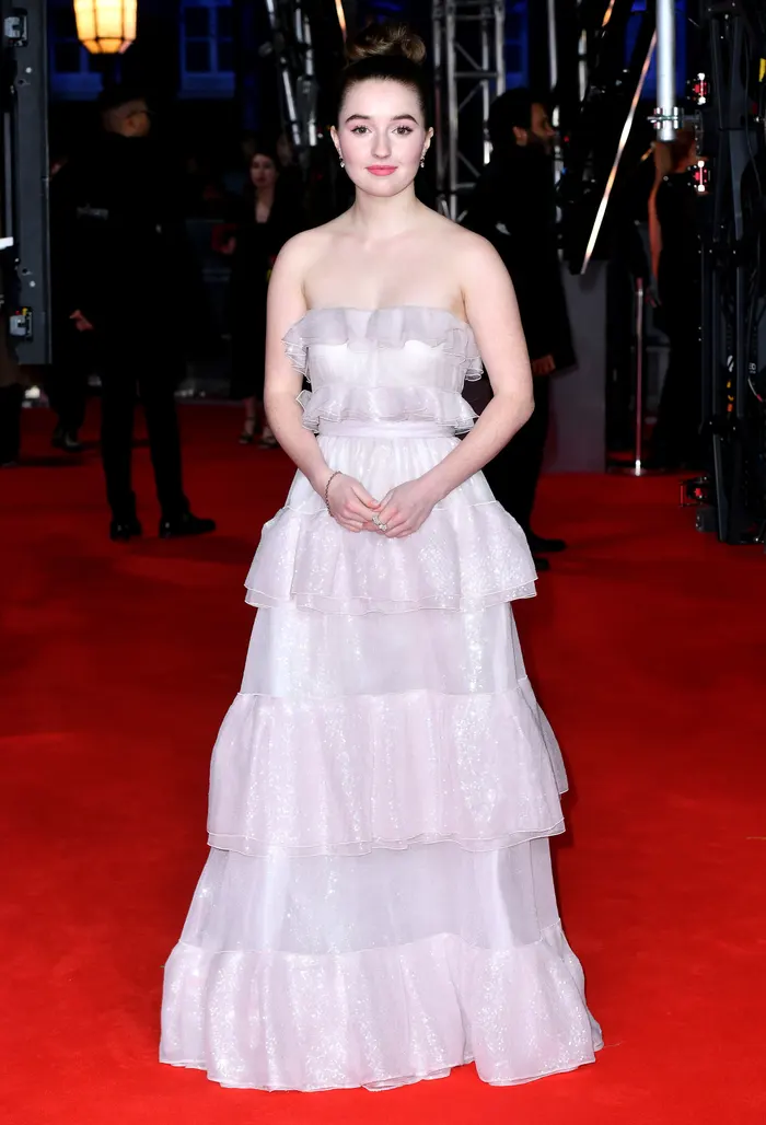 Kaitlyn Dever 2020 BAFTAs shimmering pink tiered birthday dress Kaitlyn Dever 2020 BAFTAs shimmering pink tiered birthday dress