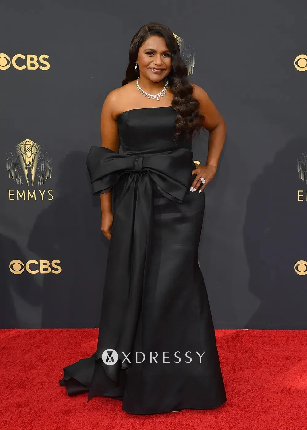 Mindy Kaling black evening gown at 2021 Emmys Mindy Kaling black evening gown at 2021 Emmys