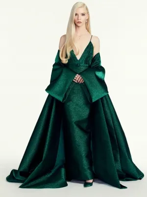 Anya Taylor Joy 2021 Golden Globes emerald green dress