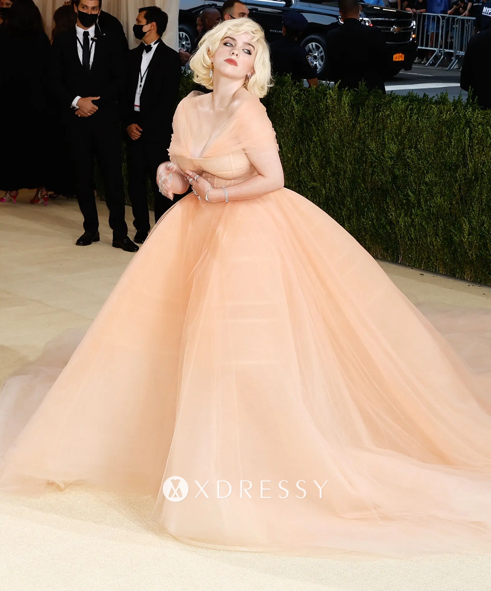 Billie Eilish off shoulder celebrity photoshoot dress Billie Eilish off shoulder celebrity photoshoot dress