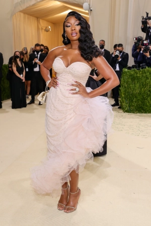 Megan Thee Stallion high low ruffled gown 2021 Met Gala