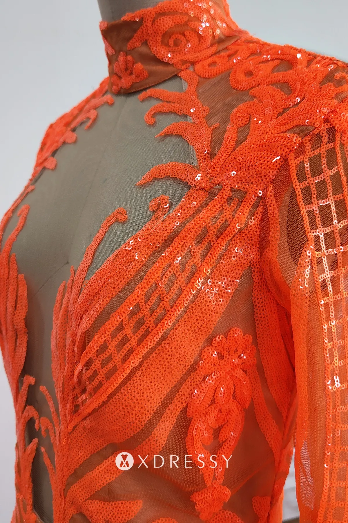 orange high neck african sequin prom dress orange high neck african sequin prom dress