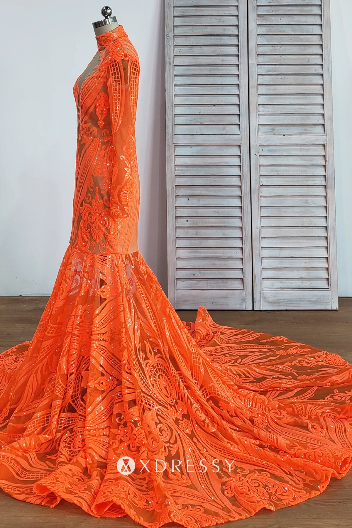 Orange High Neck African American 