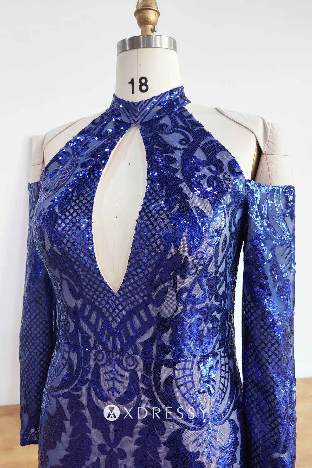 unique prom dress blue keyhole cold shoulder sequin long sleeve bodice unique prom dress blue keyhole cold shoulder sequin long sleeve bodice