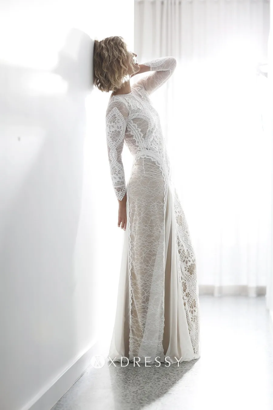 floral lace long sleeve a line rustic long wedding dress floral lace long sleeve a line rustic long wedding dress