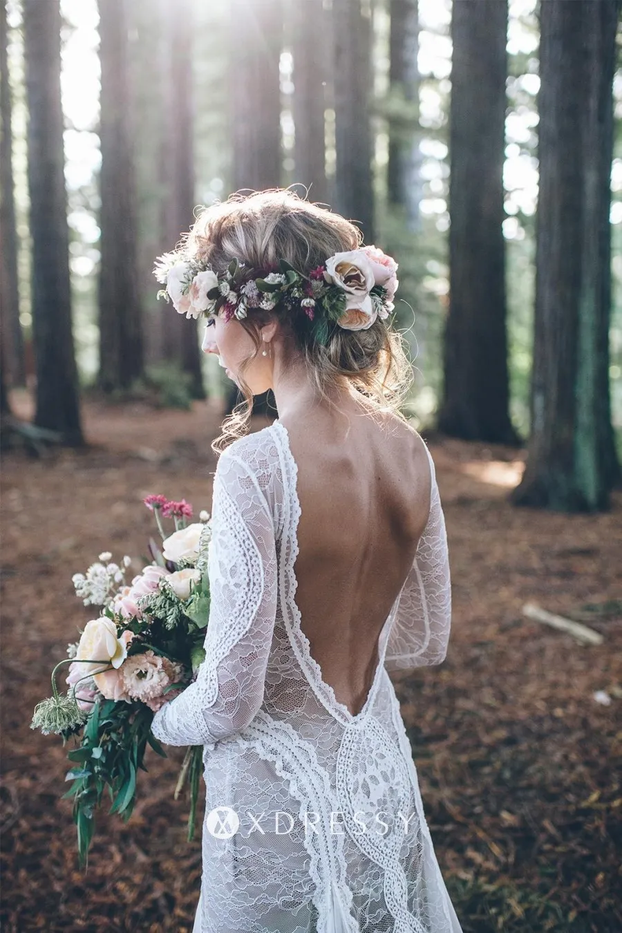 floral lace long sleeve low back wedding dress floral lace long sleeve low back wedding dress