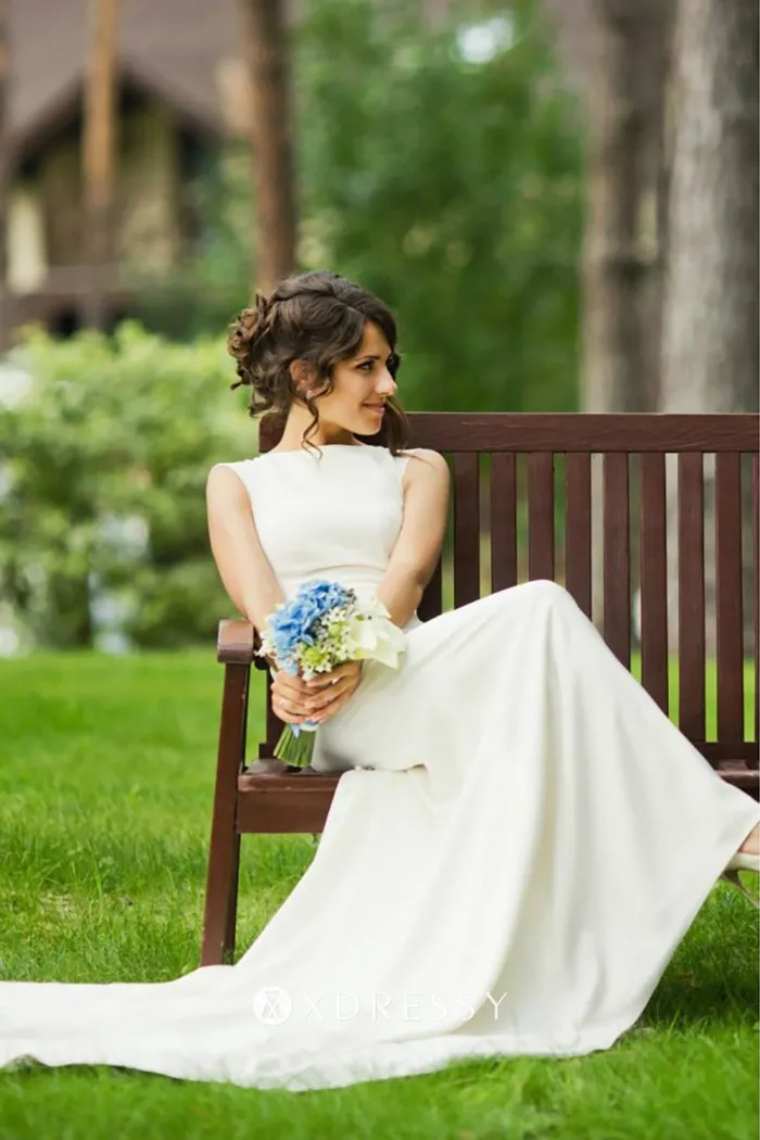 ivory satin mermaid court train bridal dress ivory satin mermaid court train bridal dress