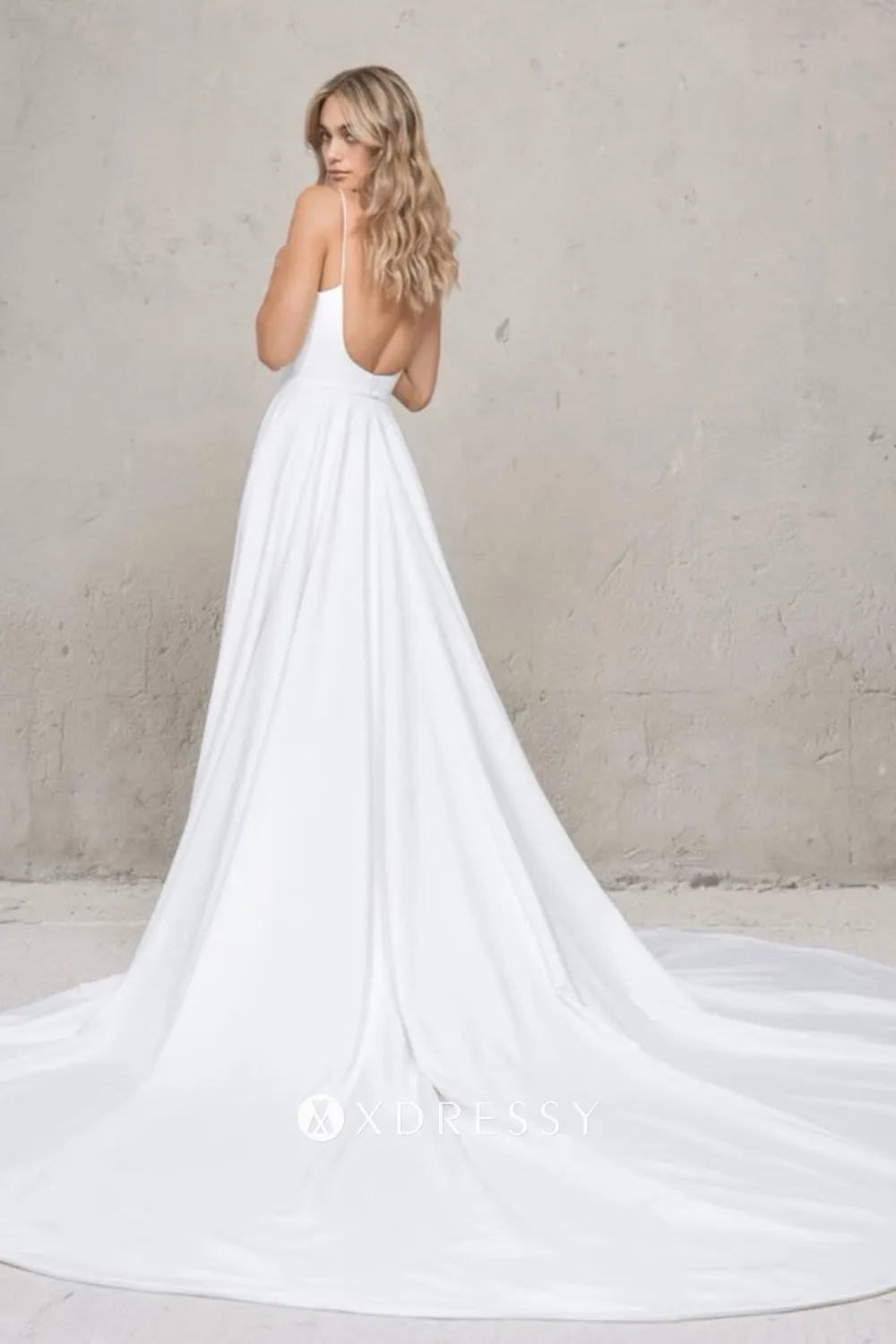 simple spaghetti straps solid satin low back bridal shower dress simple spaghetti straps solid satin low back bridal shower dress