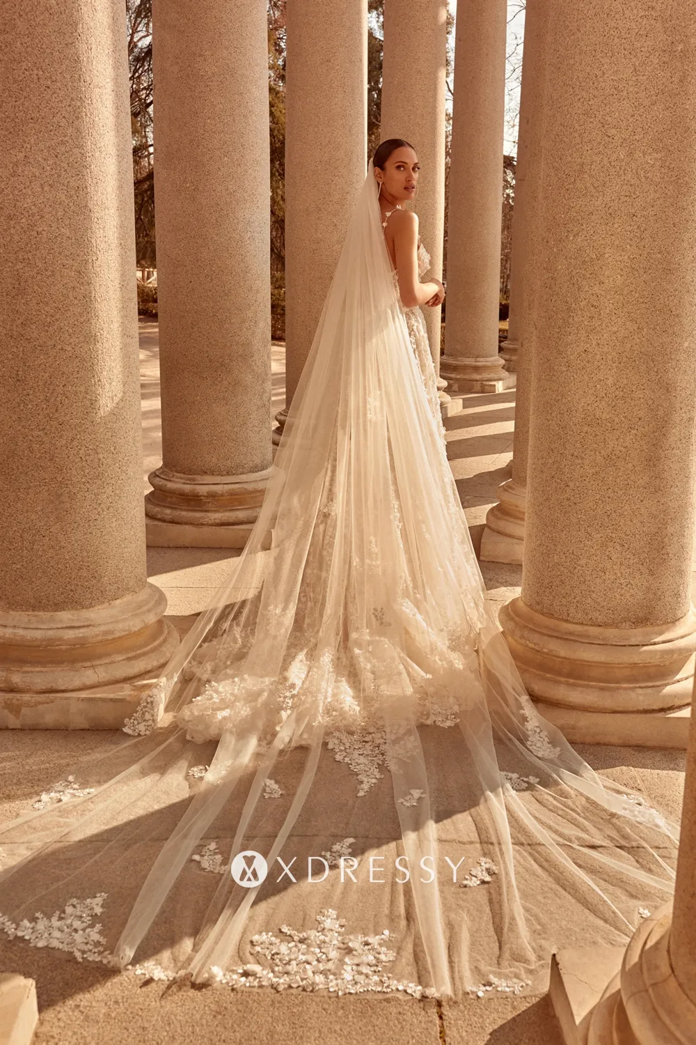 3d flower lace designer wedding gown with long veil 3d flower lace designer wedding gown with long veil