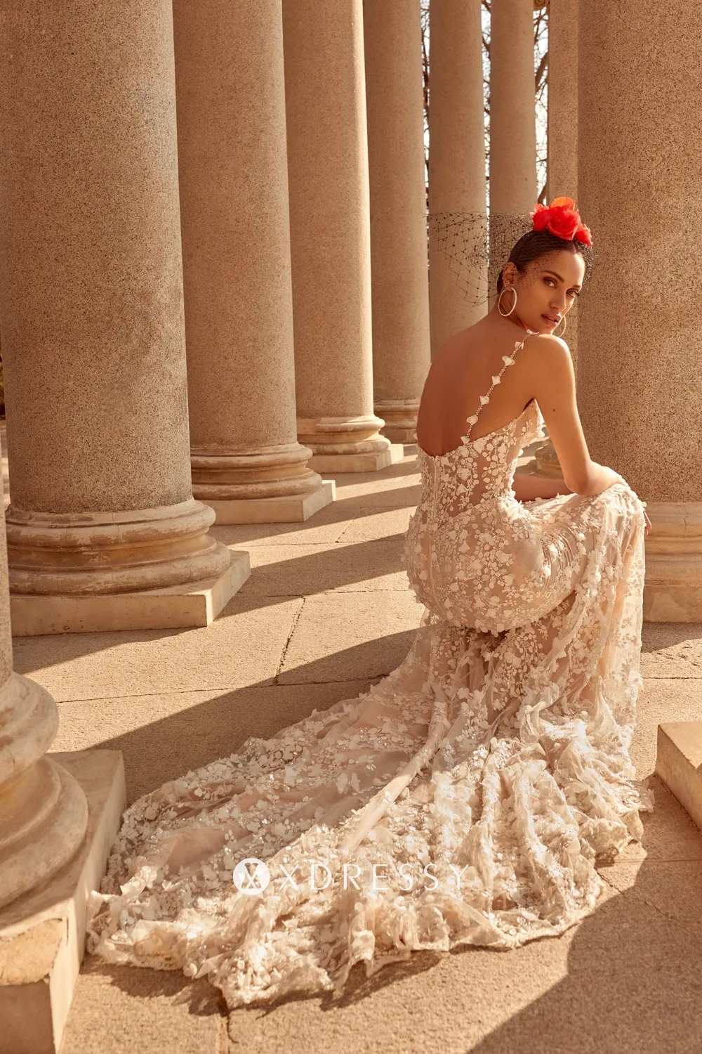 sequinned 3d flower lace mermaid wedding gown sequinned 3d flower lace mermaid wedding gown