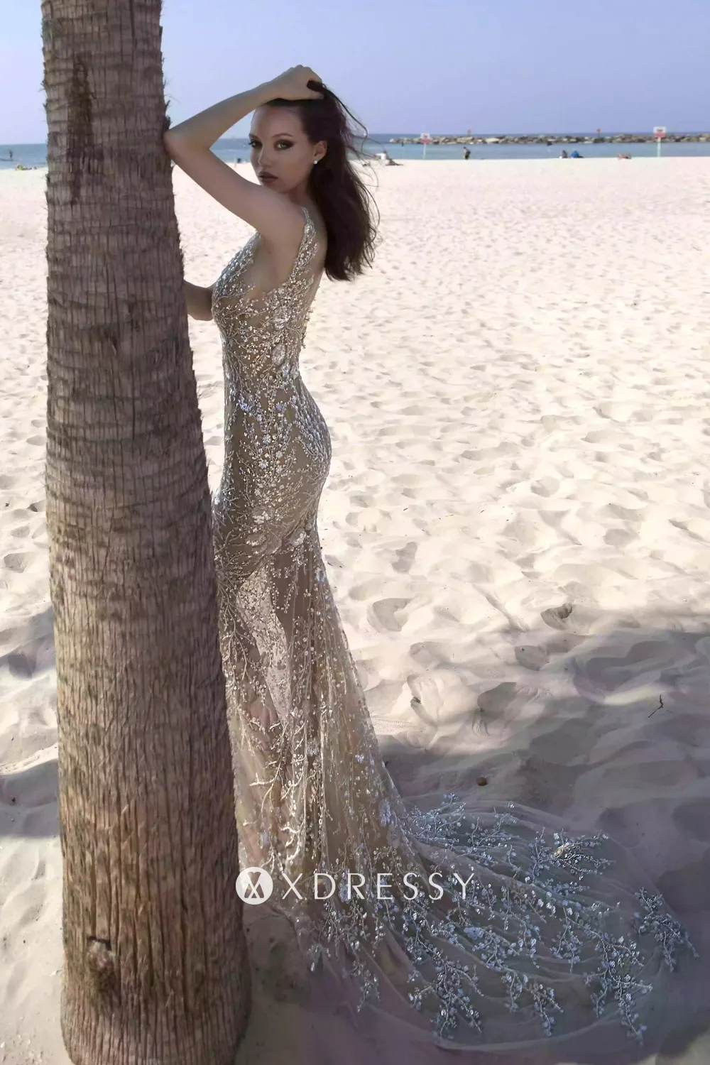 sparkling sequinned floral lace sheer mermaid wedding dress sparkling sequinned floral lace sheer mermaid wedding dress
